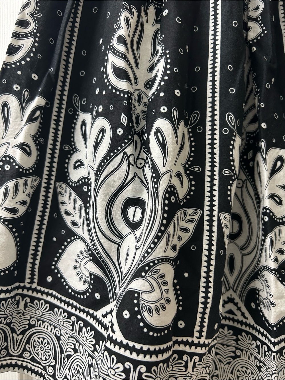 Coldwater Creek Black & White Printed A-Line Skirt - Picture 3 of 9